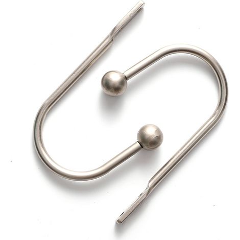 BEBUSINGOTO 2 Stück Raffhalter, Gardinenhaken, Vorhanghalter, U-förmige Metall-Raffhalter für Schlafzimmer, Wohnzimmer, Badezimmer, Küche, Esszimmer, Cafés, Silber, Rundkopf (1/5)