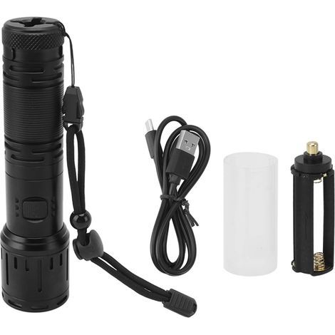 Lampe poche étanche – batterie – 5 modes – mise au point variable – torche super lumineuse – USB rechargeable – promenade chien (1/5)
