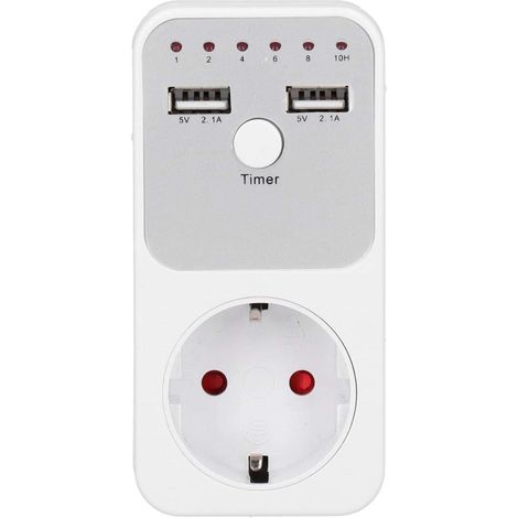 180260V 13A USB Minuterie Sortie programmable numérique 24 Heures Minuterie mécanique enfichable Minuterie Intelligente Mise à Terre Prise commutateur d'aquarium Accessoire pour ventilateu (1/5)