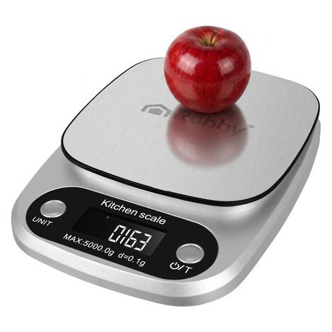 Bilancia da cucina elettronica da 5 kg, in acciaio inossidabile, con funzione tara. (1/5)