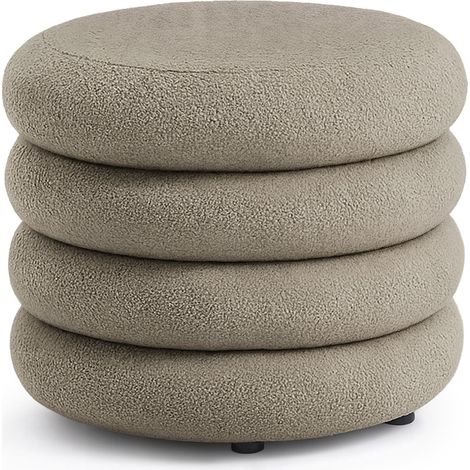 Pouf contenitore cilindrico in tessuto teddy 55 cm MOLLIS Moka (1/5)
