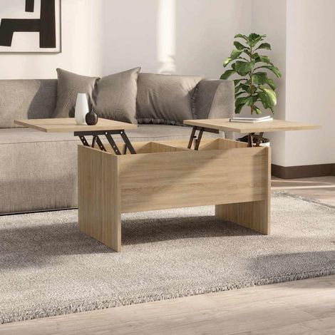 Table basse Table d'appoint pour Salon Chambre - Chêne sonoma 80x50x42,5 cm Bois d'ingénierie BV437158 - BonneVie (1/5)