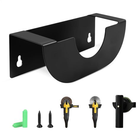 Support Mural pour Meuleuse D'angle, Support pour Meuleuse D'angle avec vis de Fixation pour 115mm, Support Universel pour Panneau Mural D'outils de Garage et Atelier (1/5)