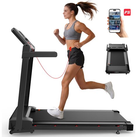 Tapis de Course Électrique Formill - Pliable, Moteur Brushless 3,0 HP, Vitesse 1–14 km/h, Inclinaison 0–15 %, Charge 150 kg, Bluetooth & Application FitShow,Tapis 100 × 40 cm (1/5)