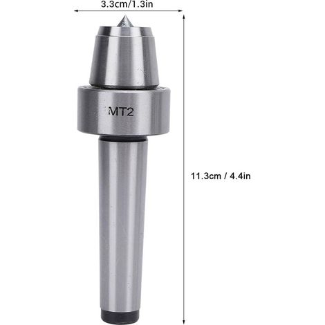 Portapunto giratorio MT2 y torno de punto giratorio con portapunto giratorio de acero inoxidable para carpintería. (1/5)