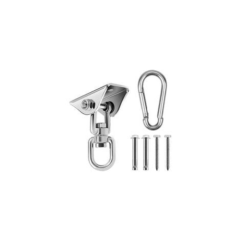 Robuster Deckenhaken aus Edelstahl, 360° drehbarer Hängeschaukelhaken, Deckenhalterungs-Montagehaken für Hängesessel, Boxsack, Boxen, Hängematte, Yoga