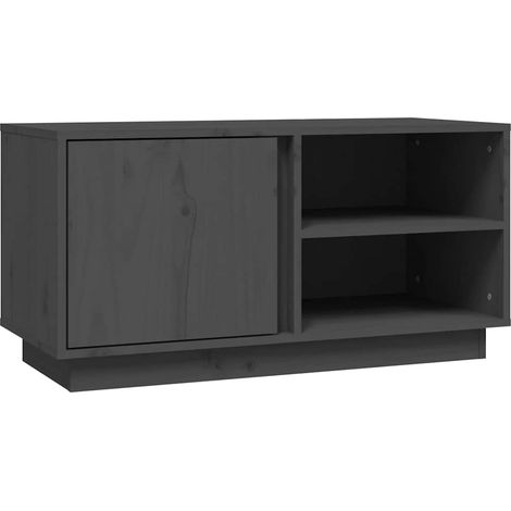 Meuble TV, Étagère TV, Meuble de Salon, Moderne Gris 80x35x40,5 cm Bois de pin massif OIB5171E (1/5)