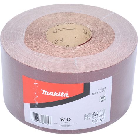 P-38211 Rotolo di carta abrasiva, 120 mm x 50 m, 80G