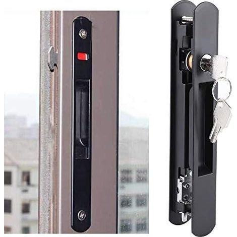 Serrure de sécurité pour porte, verrou de loquet pour porte coulissante et fenêtre (1/4)