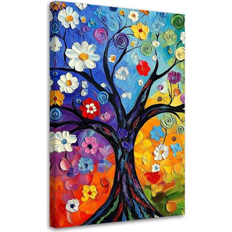 Tableau déco Arbre de vie coloré 40x60 (1/5)