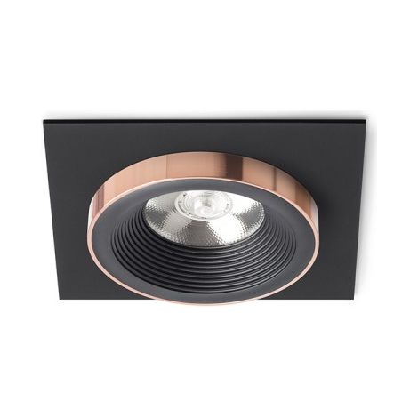 Faretto SHARM SQ I da incasso nero/nero rame 230V LED 10W 24° 3000K