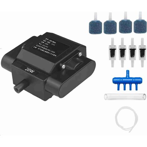 Pompe d'aquarium puissante 20W/30W, aérateur d'oxygène de poisson réglable avec 4 sorties et accessoires pour Aquariums, réservoirs, étangs hydroponiques (1/5)