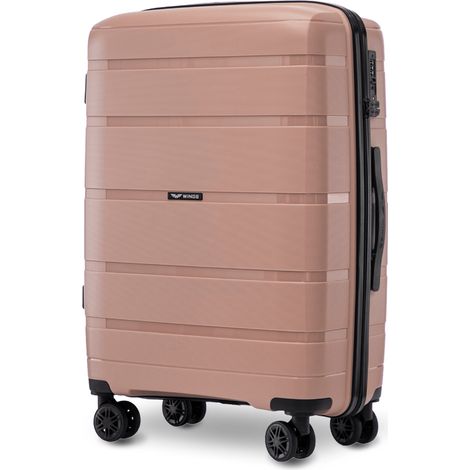 Maleta mediana Wings HAWFINCH 2.0 de polipropileno de 24" color oro rosa
