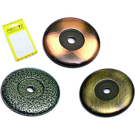 Basetta grande anticata - Specifiche: Ø mm 36 - conf. bl. 2pz - Materiale: Ferro Battuto