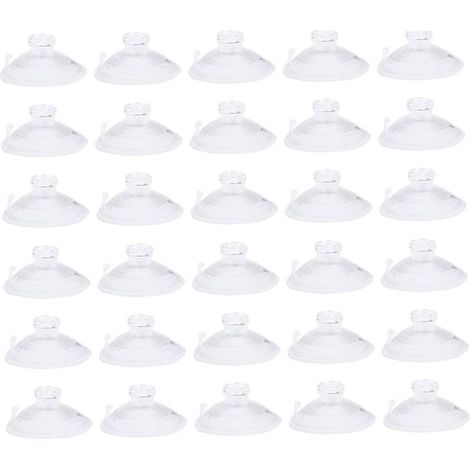 Juego de 30 ventosas de plástico transparente sin ganchos para decorar coches, decoraciones de boda, carteles y pequeños objetos para la cocina, la oficina y el baño. (1/5)
