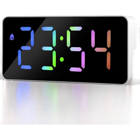 Réveil numérique arc-en-ciel - Réveil de bureau moderne et compact pour les gros dormeurs (1/5)