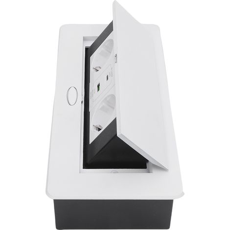 Boîte encastrable de prise de bureau étanche, bloc d'alimentation pour salle de réunion, prise de comptoir 2 trous broches, ports USB Type C (1/5)