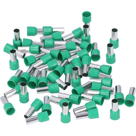 100 Bornes électriques à sertir, embouts tubulaires isolés E16-12, cosses rondes pour fil AWG 6, lot de 100 pièces, connecteurs de câblage. (1/5)