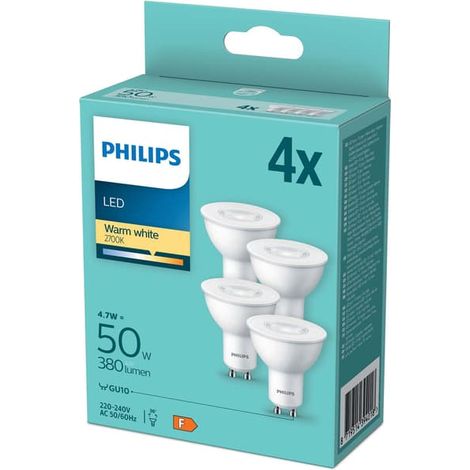 Lot de 4 ampoules LED GU10 4,6 W (équivalent 50 W) 380 lm (1/3)