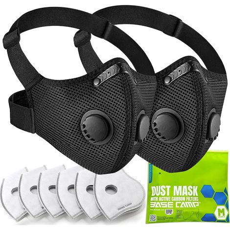 Soavoa Masque Anti-Poussière Réutilisable, Filtration 6 Couches EAPI, Confort Respirant pour Menuiserie, Ponçage et Bricolage (1/5)