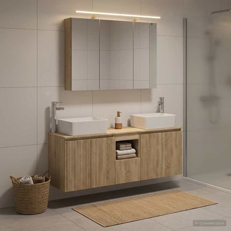 vidaXL Bathroom Cabinet Set 4 pcs Sonoma Oak Engineered Wood (1/5)