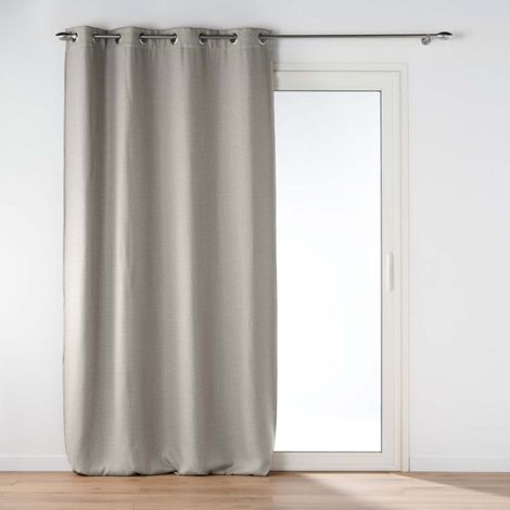 Rideau Occultant Jacquard "Blake" 135x240cm Gris (1/5)