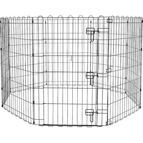 TrAdE Shop Traesio - Recinzione In Metallo Per Cani Pieghevole Per Esercizio 152,4 X 152,4 X 91,4 Cm - (1/5)