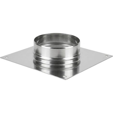 MAKA Base Forata Innesto Maschio Canna Fumaria Acciaio Inox 350x350 mm → Ø 300 (1/5)