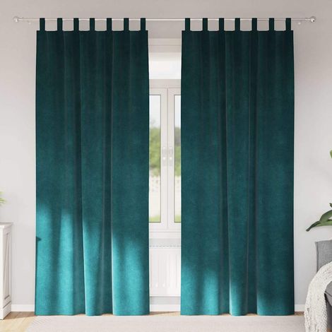 Verdunkelungsvorhänge 2 pcs Dunkelgrün 140 x 260 cm Samt