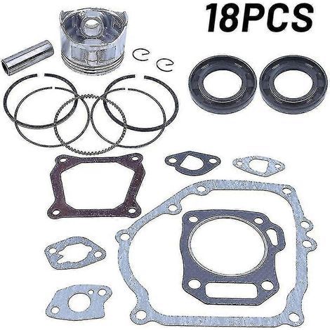 Pour Gx160 Gx200 168f 5,5/6,5 ch 2-3,5 kW Moteur de débroussailleuse à essence 4 temps, kit de réparation : segment de piston 68 mm, joint et joint d'huile (1/4)