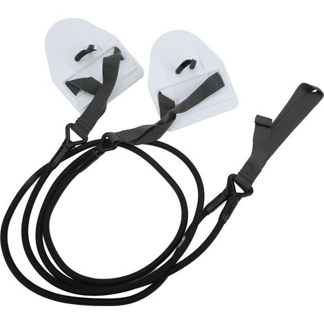 Schwimm-Armbänder zur Kräftigung der Armmuskulatur, weißes elastisches Widerstandsband für das Training im Wasser (1/5)