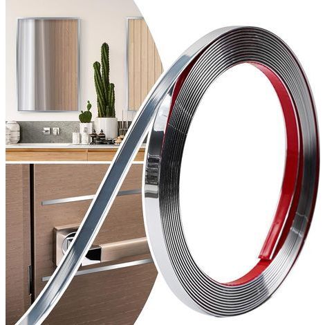 Moulure Décorative Autoadhésive Flexible – 10mm x 6M Baguette de Finition pour Portes, Fenêtres, Miroirs, Murs, Plafonds, Sols, Armoires, Carreaux et Bordures (1/5)