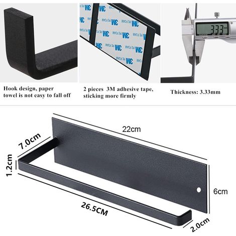 EASYCOMFORT Porte Rouleau Papier Cuisine,Porte-Rouleau de Papier 304 en Acier Inoxydable, sans percage sur Mur Support de Papier en Acier Inoxydable Adhésif 3M Autocollante pour Cuisine Toilettes Bain (1/5)