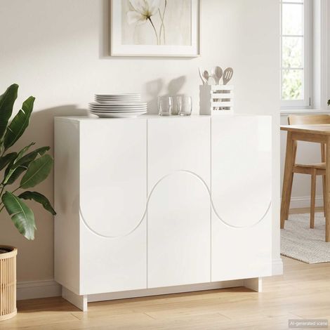 vidaXL Aparador Blanco Brillante 85,5 x 31 x 75 cm (1/5)
