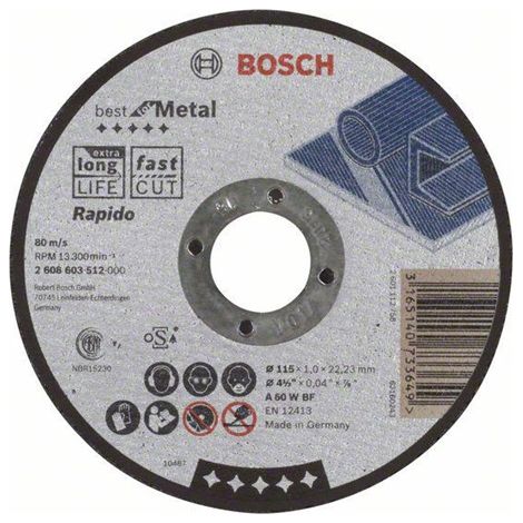 BOSCH Trennscheibe gerade Best for Metal - Rapido A 60 W BF, 115 mm, 1,0 mm 2608603512 (1/4)