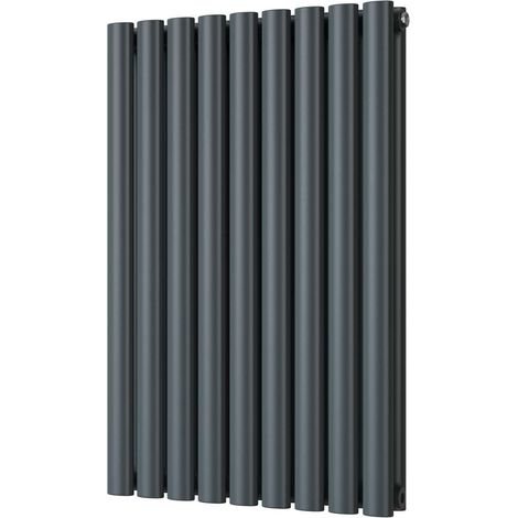 Omeara - Anthracite Designer Radiator H800mm x W522mm Double Panel