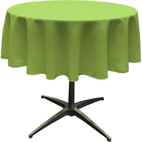 Nappe ronde en polyester, vert pomme, jetable, couleur unie