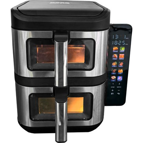 Friggitrice a torre a doppia camera con finestre 2800W