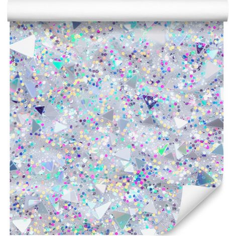 Papier peint à paillettes irisées gris clair et bleu 50x1000 cm (1/5)