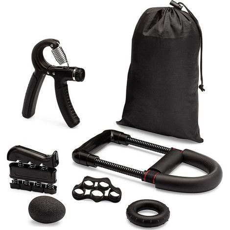 Muscleurs de Main Grip Entraînement Set 5pcs, Ajustable Pince à Main La résistance Exerciseur de Doigt Exerciseur Poignet pour Les Athlètes Escalade Musiciens Soulager Le Stress et Rééducation (1/3)