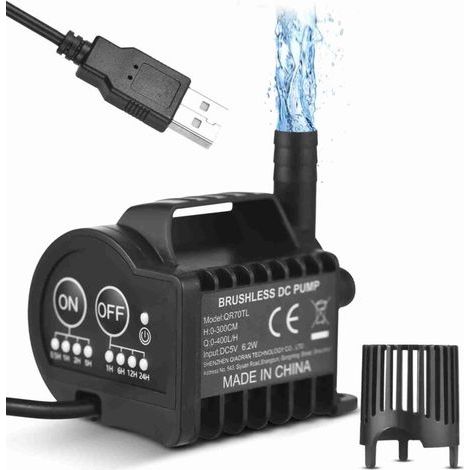 Pompe mini 5V QR70TL 400L/H 3m USB aquarium/bassin-ARCAN (1/5)