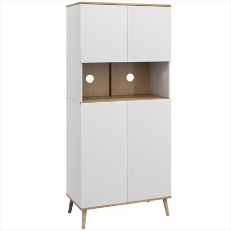 Buffet Meuble de rangement 2 placards avec niche et étagères (1/5)