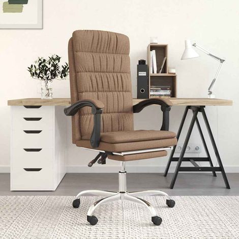 Chaise de bureau inclinable Fauteuil gamer - Chaise d'ordinateur Marron Tissu BV621524 - BonneVie (1/5)