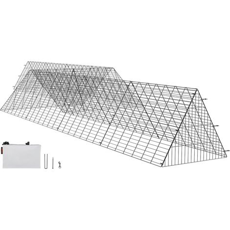 Enclos pour poulailler, 729 x 200 x 61,5 cm, tunnels de poulets pour la cour, poulaillers portables pour l’extérieur avec cadres d’angle, 2 ensembles, cage adapté aux poulets, canards et lapins (1/5)