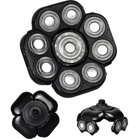 Têtes de rechange pour rasoir – Vitesse extrême 9 têtes double anneau Fixation universelle  Utilisation pour le toilettage humide et sec pour tondeuse électrique coupe de cheveux de précision confort (1/5)