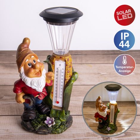Näve Solar-Gartenleuchte LED mit Dämmerungssensor Zwerg 26 cm bunt Dekorative Leuchten (1/2)