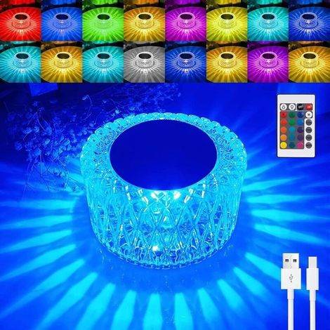 Veilleuse RGB avec télécommande bande LED colorée à intensité variable interrupteur tactile et rechargeable (1/4)