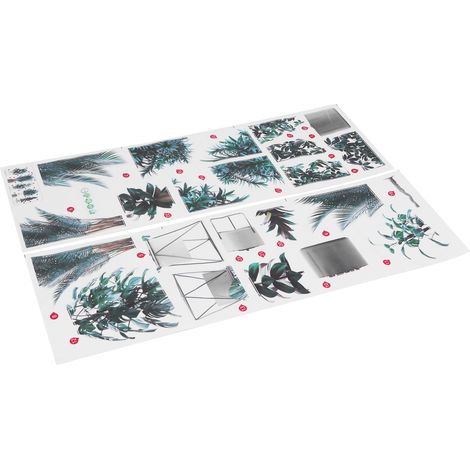 Stickers muraux à motifs de plantes en pot vertes pour la décoration du salon (1/5)