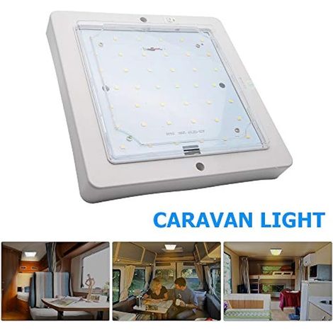 Plafonnier LED 12V pour camping-car, caravane, bateau, bateau : lumière chaude/blanche (1/3)