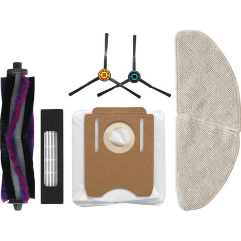 Compatible with accessories for aspirateur robot S8/S8+: filter, filter cartridge, rotating brush, main brush, serpillière, lateral brush and storage bags. (1/5)